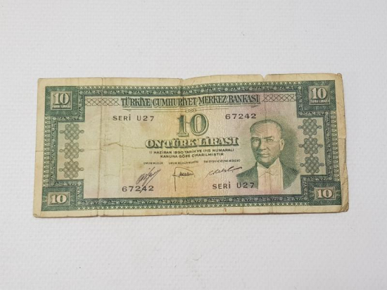 5. EMİSYON NADİR 10 LİRA KAĞIT PARA