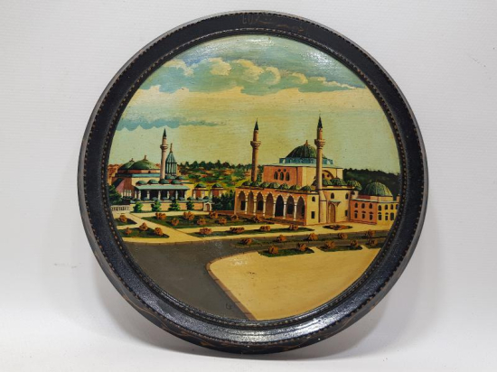 KONYA İŞİ MEVLANA CAMİİ VE MEVLANA TÜRBESİ YAĞLI BOYA PANO