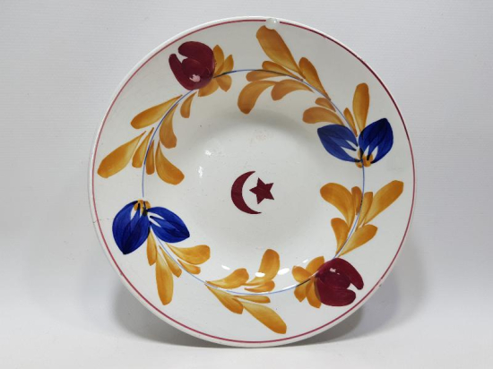 OSMANLI DÖNEMİ AY YILDIZLI PORSELEN TABAK