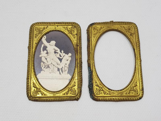 ANTİKA BİR ÇİFT ALTIN KAPLAMA FOTOĞRAFLIK