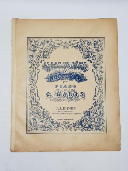 CONSTANTINOPLE C. GALOS LE LAC DE COME NOCTURNE PİYANO NOTA DERGİSİ