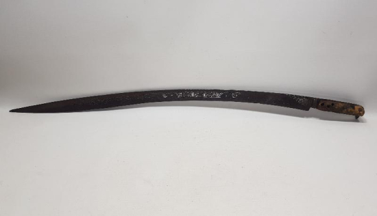 OSMANLI DÖNEMİ GÜMÜŞ ÇAKMA İŞLEMELİ YENİÇERİ YATAĞAN KILICI