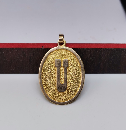 ALTIN U HARFLİ KOLYE UCU