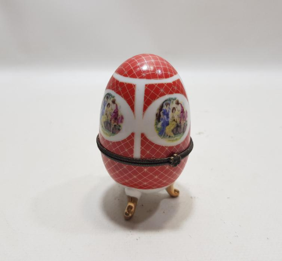 YUMURTA FORMLU WJ MARKA ANTİKA MÜCEVHER KUTUSU