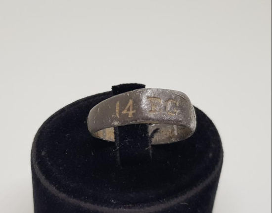 1. DÜNYA SAVAŞI 1914 TARİHLİ VE İNİSİYALLİ ASKER YÜZÜĞÜ 