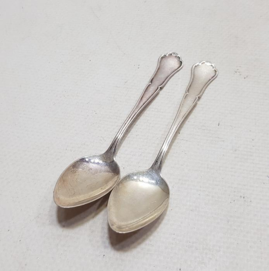 1900'LERDEN BİR ÇİFT GÜMÜŞ ÇAY KAŞIĞI 