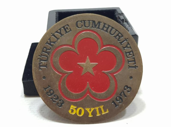 1973 TÜRKİYE CUMHURİYETİ'NİN 50. YILI PLAKET MADALYA