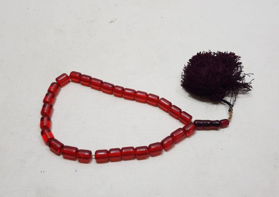 OSMANLI DÖNEMİ KALLAVİ BOY ATEŞ KEHRİBARI TESPİH