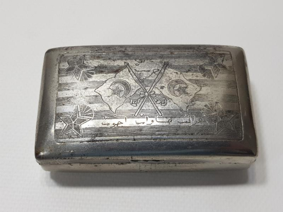 MEŞRUTİYET HATIRASI OSMANLICA YAZILI TÜTÜN TABAKASI