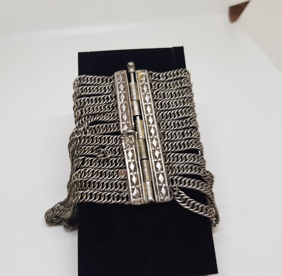 2. MAHMUT DÖNEMİ ÇOK NADİR BÜYÜK BOY GÜMÜŞ BİLEKLİK - BİLEZİK