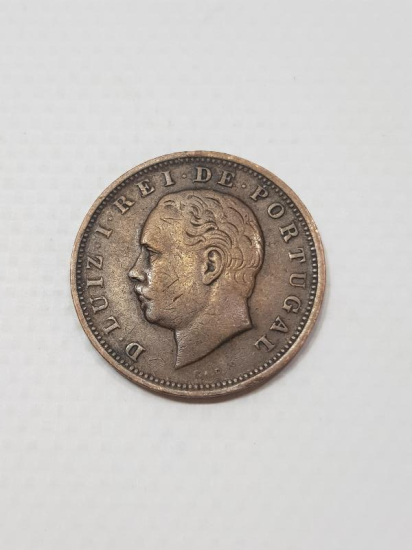 1884 PORTEKİZ 20 REİS NADİR MADENİ PARA