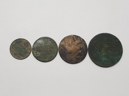 OSMANLI DÖNEMİ 40-20-10-5 PARA BAKIR MADENİ PARA SETİ