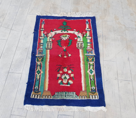 OSMANLI DÖNEMİ EL DOKUMA MİHRAPLI HALI SECCADE