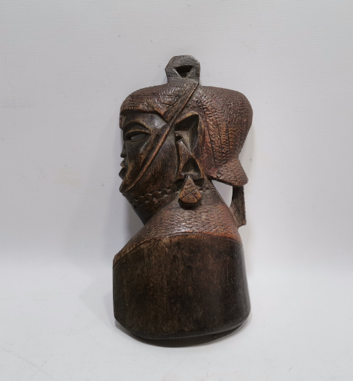 EL BOYAMA ANTİKA AHŞAP AFRİKA MASK