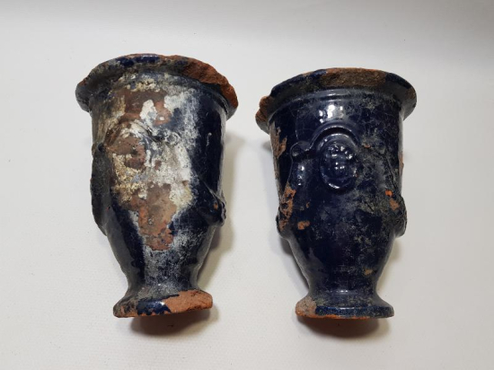 OSMANLI DÖNEMİ BİR ÇİFT TERRA COTA VAZO 