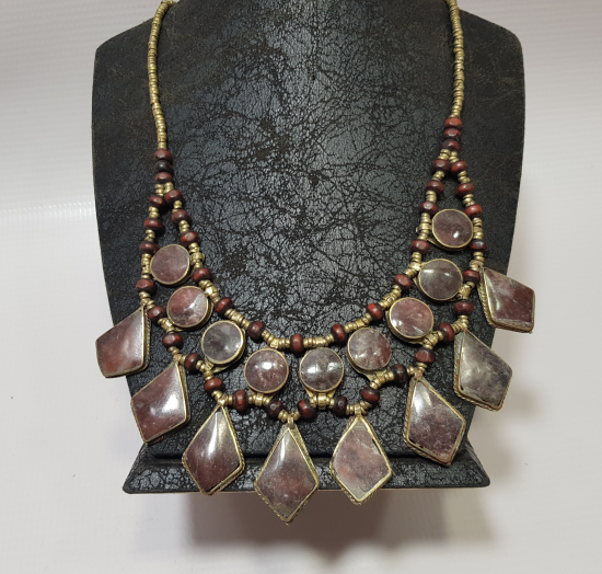 DOĞAL TAŞLI TÜRKMEN İŞİ ANTİKA GERDANLIK