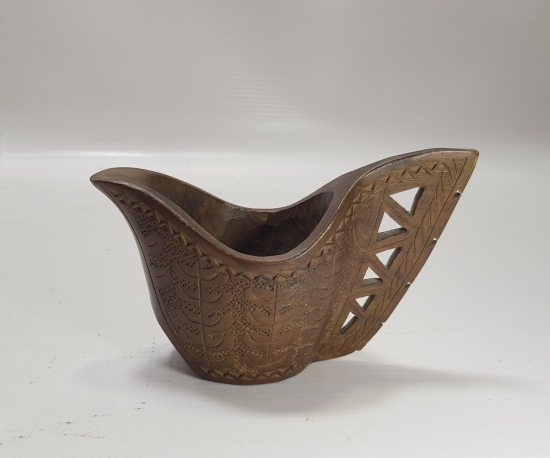 OSMANLI DÖNEMİ EL OYMA İŞÇİLİKLİ ÇOK NADİR AHŞAP KAHVE ÖLÇEĞİ