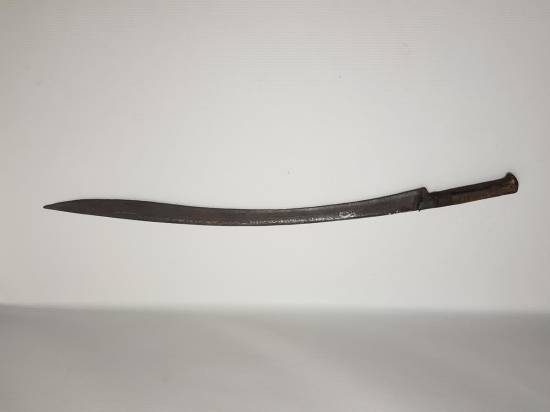 OSMANLI DÖNEMİ HER İKİ TARAFI GÜMÜŞ ÇAKMA VE OSMANLICA YAZILI ÇOK NADİR YENİÇERİ YATAĞAN KILIÇ