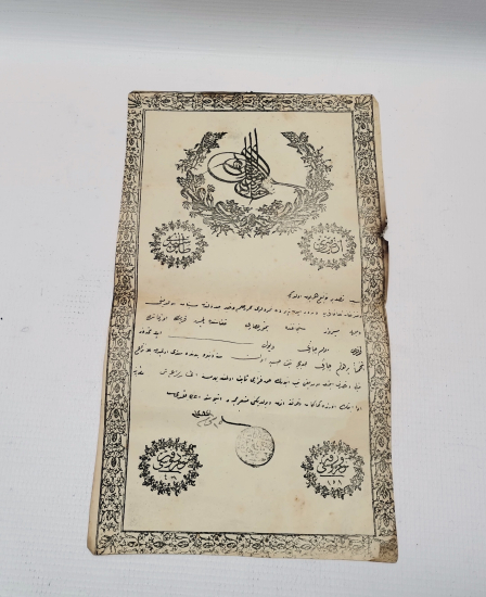 ABDÜLAZİZ HAN DÖNEMİ SARAYDAN VERİLMİŞ EL YAZMA NADİR SENEDİ HAKANİ