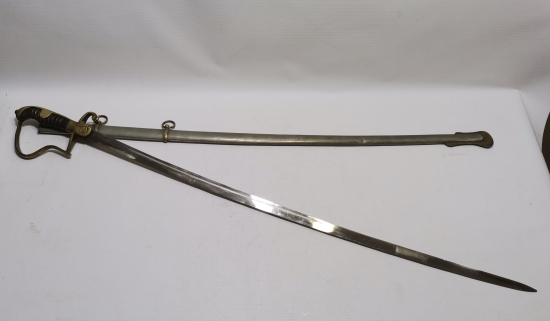 1. DÜNYA SAVAŞI DÖNEMİ BOYNUZ SAPLI VE AY YILDIZLI OSMANLI HAFİF SÜVARİ KILICI