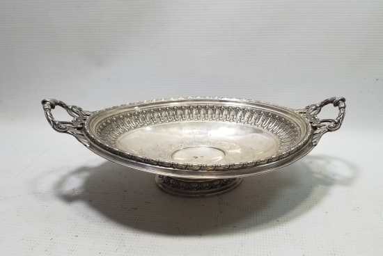 ABDÜLHAMİD HAN DÖNEMİ TUĞRALI GÜMÜŞ BÜYÜK BOY MEYVELİK - JARDİNYER