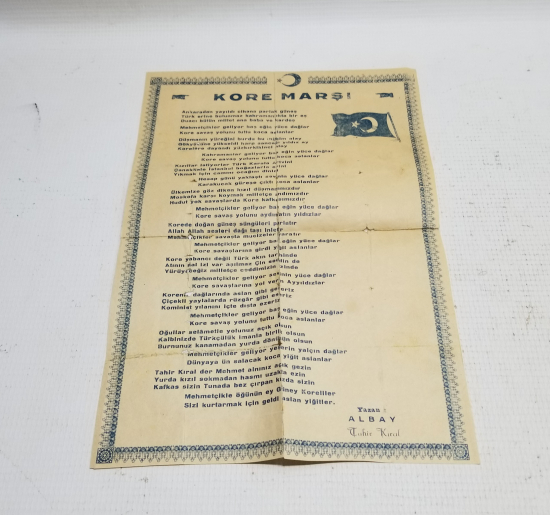 KORE SAVAŞI DÖNEMİ ÇOK NADİR KORE MARŞI BROŞÜRÜ - İLK KEZ GÖRÜLÜYOR