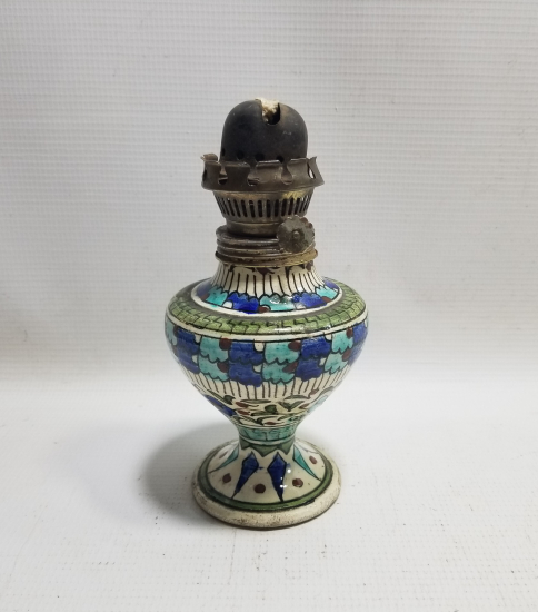 OSMANLI DÖNEMİ EL BOYAMA KÜTAHYA GAZ LAMBASI