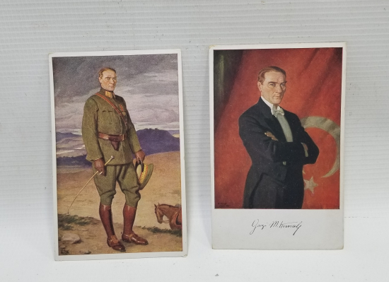 TEYYARE CEMİYETİ DAMGALI 2 ADET ATATÜRK KARTPOSTAL