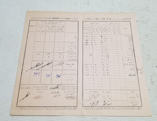 1926-1927 YILI ÖĞRENCİ KARNESİ