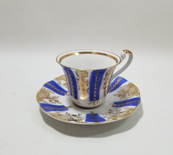 ÜZERİ ALTIN VARAKLI ANTİKA PORSELEN KAHVE FİNCANI