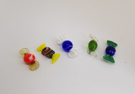 BAYRAM ŞEKERİ FORMUNDA YAPILMIŞ ANTİKA MURANO ŞEKER LOTU