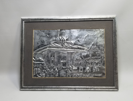 KABARTMA İŞÇİLİKLİ GÜMÜŞ KAPLAMA ANTİKA PANO