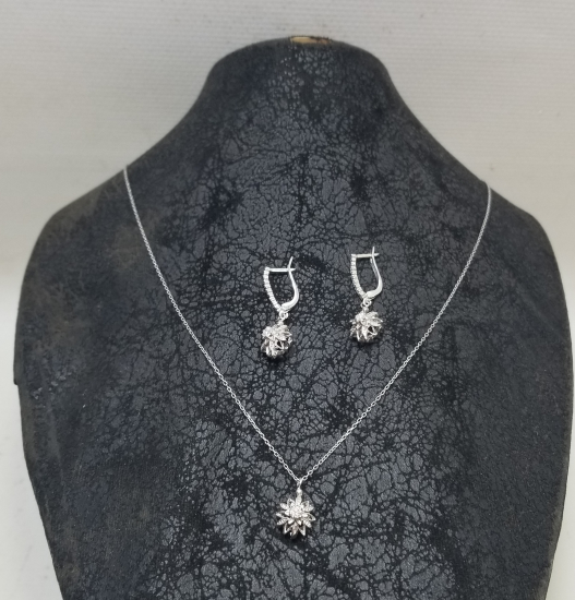 PIRLANTA TAŞLI KOLYE KÜPE TAKIMI