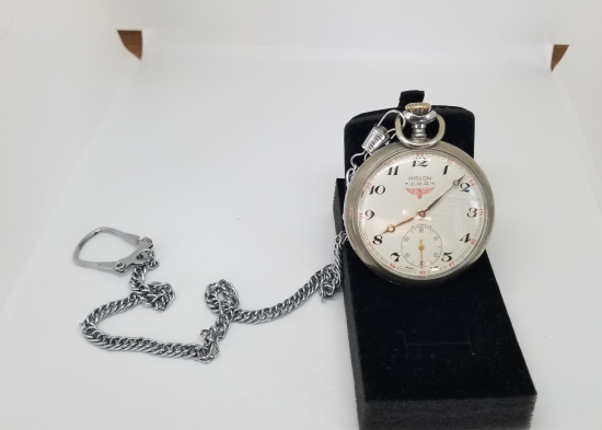 DEVLET DEMİR YOLLARI İÇİN YAPILMIŞ HISLON MARKA KURMALI ANTİKA CEP SAATİ