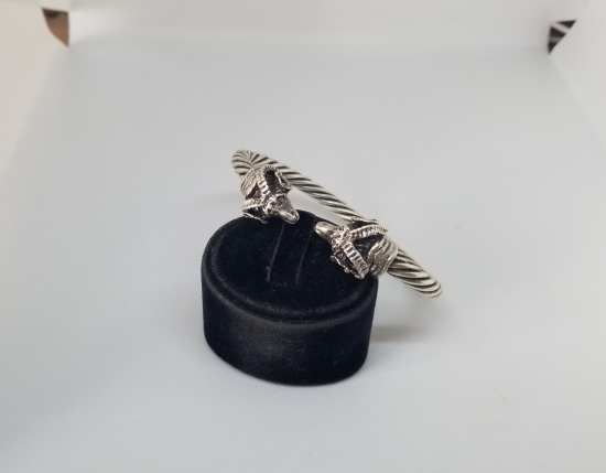 ÖZEL YAPIM KOÇ BAŞLI GÜMÜŞ BİLEZİK - BİLEKLİK