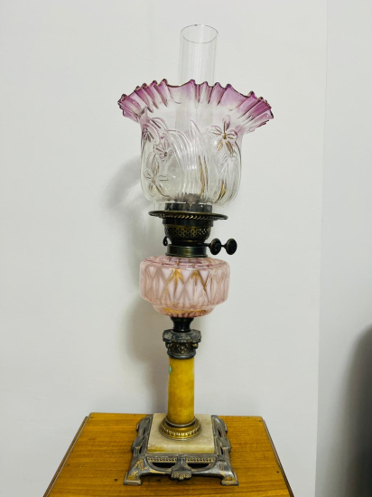 MERMER KAİDELİ OSMANLI DÖNEMİ NADİR TİPTE GAZ LAMBASI 