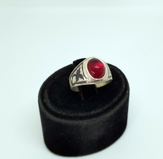 ÖZEL YAPIM SAVAT İŞÇİLİKLİ SİYAH AKİK YÜZÜK