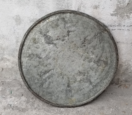 OSMANLI DÖNEMİ ÜZERİ İŞLEMELİ BAKIR SİNİ