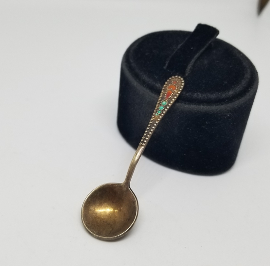 ORAK ÇEKİÇ DAMGALI ANTİKA RUS GÜMÜŞ HAYVAR KAŞIĞI