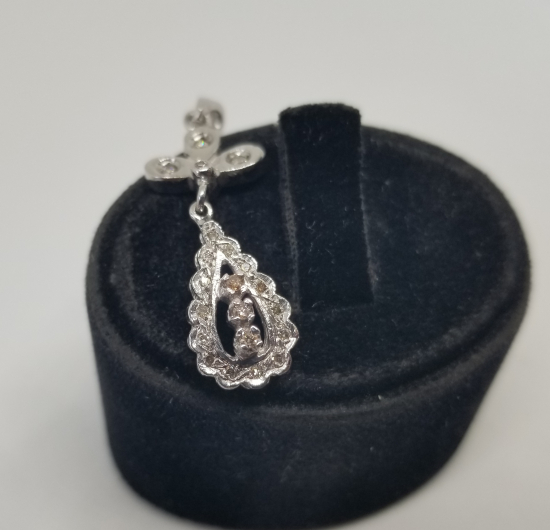 PIRLANTA TAŞLI DAMLA MODEL KOLYE UCU