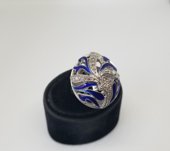 PIRLANTA TAŞLI MİNELİ YÜZÜK