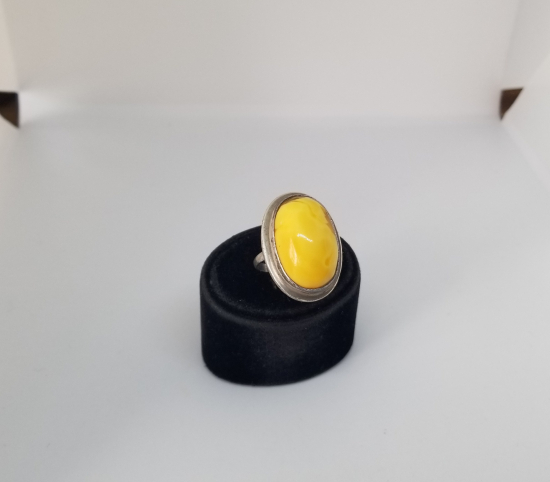 KAYA DAMLA KEHRİBARDAN ÖZEL YAPIM GÜMÜŞ YÜZÜK