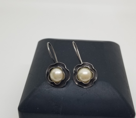 ÖZEL YAPIM İNCİLİ GÜMÜŞ KÜPE