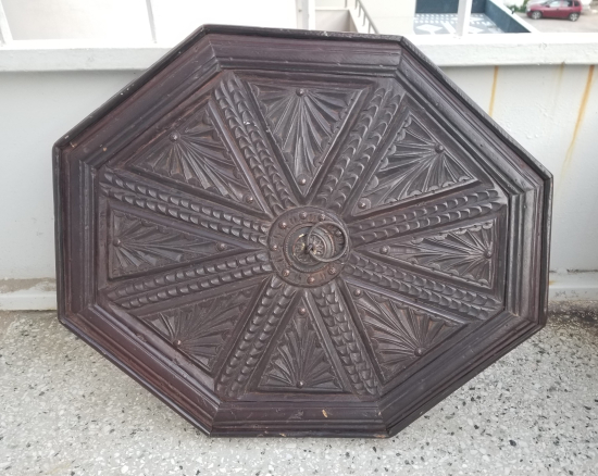 EL OYMA İŞÇİLİKLİ VE METAL APLİKLİ OSMANLI DÖNEMİ TEKKE İŞİ NADİR TAVAN GÖBEĞİ