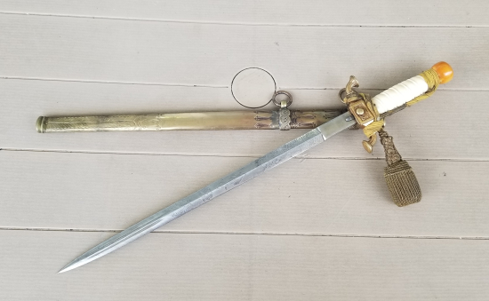 OSMANLI DÖNEMİ FİLDİŞİ SAPLI VE TOMBAK İŞÇİLİKLİ ÇOK NADİR DENİZCİ PAŞA MEÇİ