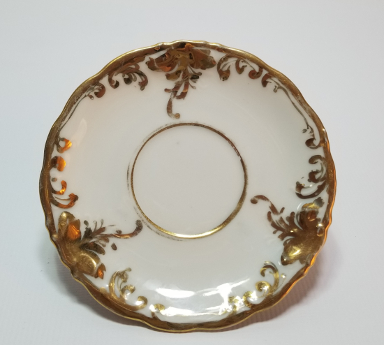 ÜZERİ ALTIN VARAKLI ANTİKA İNGİLİZ ÇAY FİNCANI ALTI