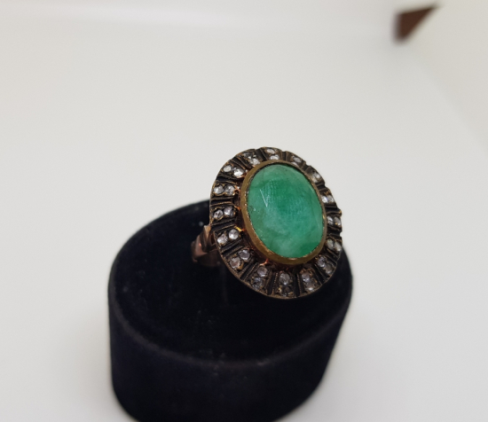 ELMAS VE ZÜMRÜT TAŞLI BÜYÜK BOY YÜZÜK