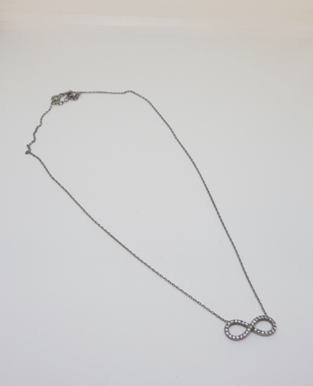 GÜMÜŞ ZİNCİRİYLE MARGAZİT TAŞLI SONSUZLUK KOLYESİ