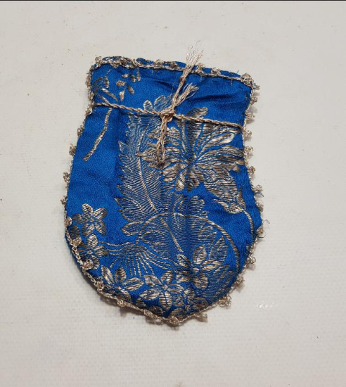 OSMANLI DÖNEMİ GÜMÜŞ SIRMA İŞLEMELİ ELMASİYE KESE