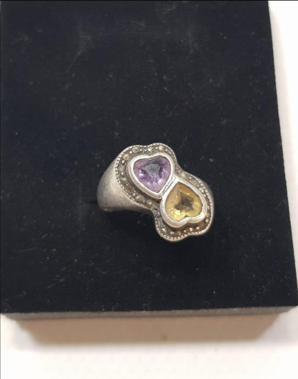 ÇİFT KALP FORMLU GÜMÜŞ YÜZÜK